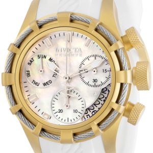 Invicta Damklocka 30531 Reserve Vit/Gulguldtonat stål Ø40 mm