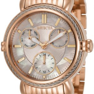 Invicta Damklocka 30868 Vit/Roséguldstonat stål Ø34 mm