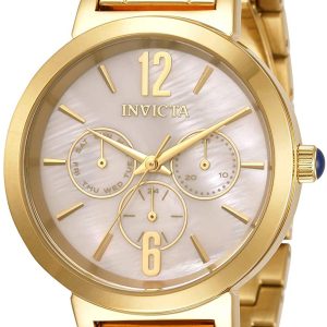 Invicta Damklocka 31084 Angel Vit/Gulguldtonat stål Ø39 mm