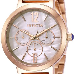 Invicta Damklocka 31085 Angel Vit/Roséguldstonat stål Ø39 mm