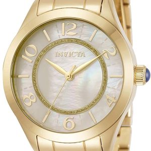 Invicta Damklocka 31104 Angel Vit/Gulguldtonat stål Ø33 mm