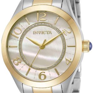 Invicta Damklocka 31108 Angel Vit/Gulguldtonat stål Ø33 mm