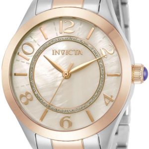 Invicta Damklocka 31109 Angel Vit/Roséguldstonat stål Ø33 mm