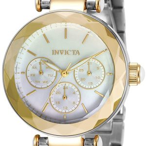 Invicta Damklocka 31302 Angel Vit/Gulguldtonat stål Ø36 mm