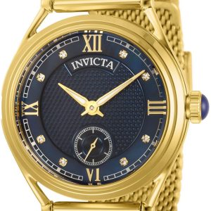 Invicta Damklocka 31336 Vintage Blå/Gulguldtonat stål Ø38 mm