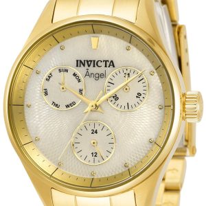 Invicta Damklocka 31364 Angel Vit/Gulguldtonat stål Ø34 mm