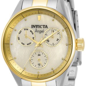 Invicta Damklocka 31365 Angel Vit/Gulguldtonat stål Ø34 mm