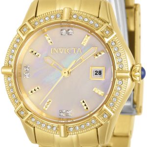 Invicta Damklocka 31372 Angel Vit/Gulguldtonat stål Ø29 mm