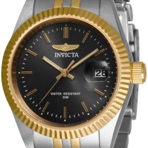 Invicta Damklocka 32135 Mörkgrå/Gulguldtonat stål Ø36 mm