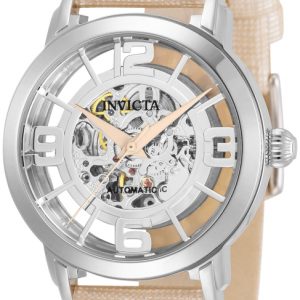 Invicta Damklocka 32291 Objet D Art Skelettskuren/Läder Ø36 mm