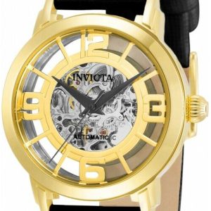 Invicta Damklocka 32292 Objet D Art Gulguldstonad/Läder Ø36 mm