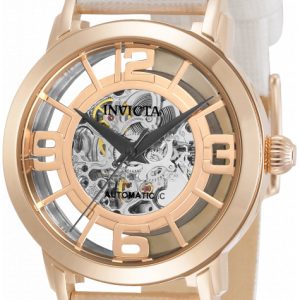 Invicta Damklocka 32293 Objet D Art Roséguldstonad/Läder Ø36 mm