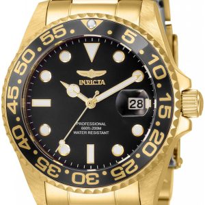 Invicta Damklocka 33263 Pro Diver Svart/Gulguldtonat stål Ø38 mm