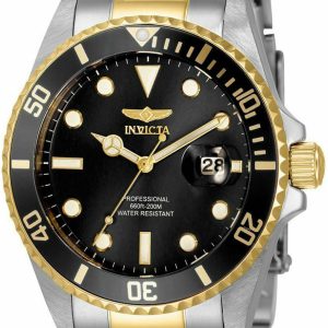 Invicta Damklocka 33275 Pro Diver Svart/Gulguldtonat stål Ø38 mm