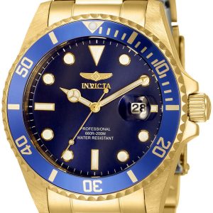 Invicta Damklocka 33276 Pro Diver Blå/Gulguldtonat stål Ø38 mm