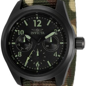 Invicta Damklocka 33572 Svart/Textil Ø38 mm