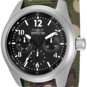 Invicta Damklocka 33628 Svart/Textil Ø38 mm