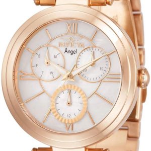 Invicta Damklocka 35330 Angel Vit/Roséguldstonat stål Ø36 mm