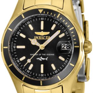 Invicta Damklocka 35602 Pro Diver Svart/Gulguldtonat stål Ø34 mm