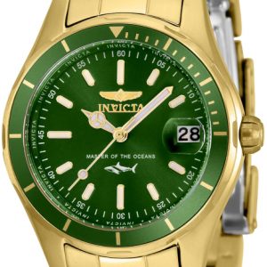 Invicta Damklocka 35604 Pro Diver Grön/Gulguldtonat stål Ø34 mm