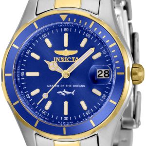 Invicta Damklocka 35606 Pro Diver Blå/Gulguldtonat stål Ø34 mm