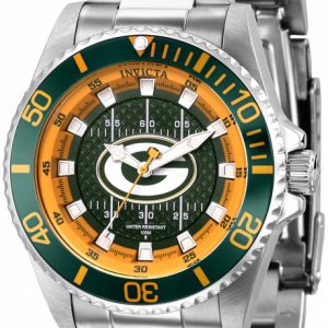 Invicta Damklocka 36928 Nfl Grön/Stål Ø38 mm