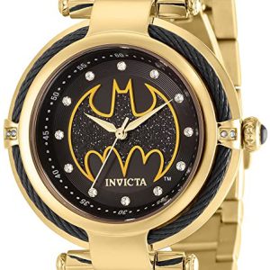 Invicta Damklocka 36955 Dc Comics Svart/Gulguldtonat stål Ø40 mm