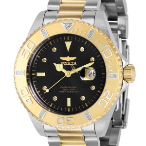 Invicta Damklocka 37021 Pro Diver Svart/Gulguldtonat stål Ø38 mm