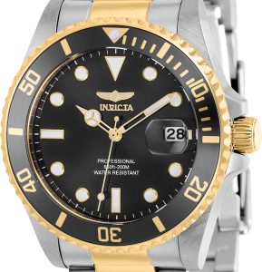 Invicta Damklocka 37152 Pro Diver Svart/Gulguldtonat stål Ø38 mm