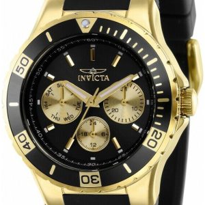 Invicta Damklocka 37319 Aviator Svart/Gulguldtonat stål Ø38 mm