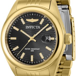 Invicta Damklocka 38426 Aviator Svart/Gulguldtonat stål Ø38 mm