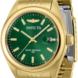 Invicta Damklocka 38427 Aviator Grön/Gulguldtonat stål Ø38 mm