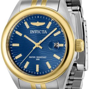 Invicta Damklocka 38429 Aviator Blå/Gulguldtonat stål Ø38 mm