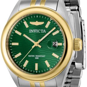 Invicta Damklocka 38431 Aviator Grön/Gulguldtonat stål Ø38 mm