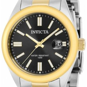 Invicta Damklocka 38487 Pro Diver Svart/Gulguldtonat stål Ø38 mm