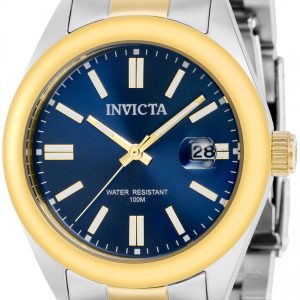 Invicta Damklocka 38489 Pro Diver Blå/Gulguldtonat stål Ø38 mm