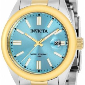 Invicta Damklocka 38490 Pro Diver Blå/Gulguldtonat stål Ø38 mm