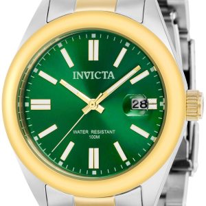 Invicta Damklocka 38491 Pro Diver Grön/Gulguldtonat stål Ø38 mm