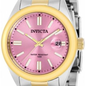 Invicta Damklocka 38493 Pro Diver Rosa/Gulguldtonat stål Ø38 mm