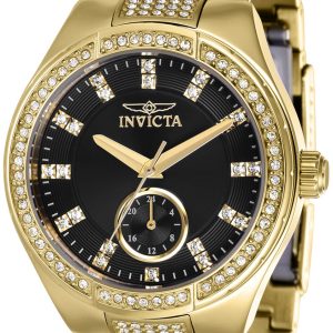 Invicta Damklocka 38625 Specialty Svart/Gulguldtonat stål Ø38 mm