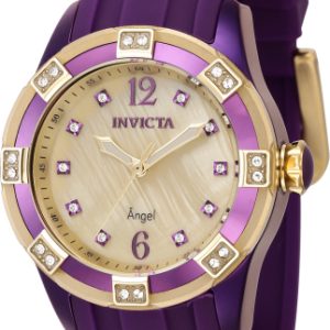 Invicta Damklocka 43555 Angel Champagnefärgad/Gummi Ø38 mm