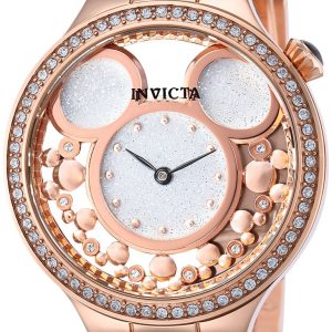 Invicta Disney Damklocka 36261 Vit/Roséguldstonat stål Ø35 mm