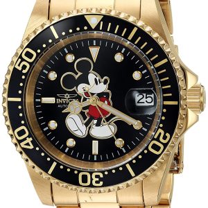 Invicta Disney Herrklocka 25107 Svart/Gulguldtonat stål Ø40 mm