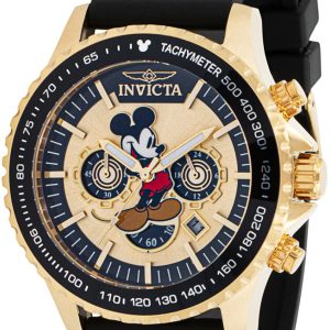 Invicta Disney Herrklocka 39045 Gulguldstonad/Gummi Ø48 mm