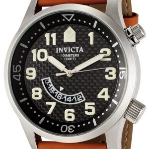 Invicta Herrklocka 0384 II Svart/Läder Ø48 mm