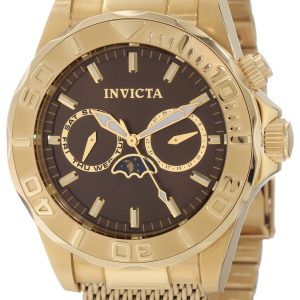 Invicta Herrklocka 10599 Pro Diver Brun/Gulguldtonat stål Ø44 mm