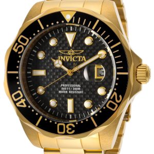 Invicta Herrklocka 14356 Pro Diver Svart/Gulguldtonat stål Ø47 mm