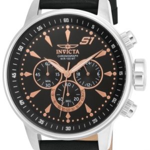 Invicta Herrklocka 16012 S1 Svart/Läder Ø48 mm