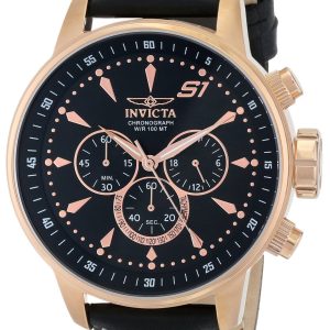 Invicta Herrklocka 16013 Svart/Läder Ø48 mm