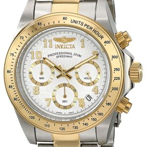 Invicta Herrklocka 17026 Speedway Vit/Gulguldtonat stål Ø40 mm